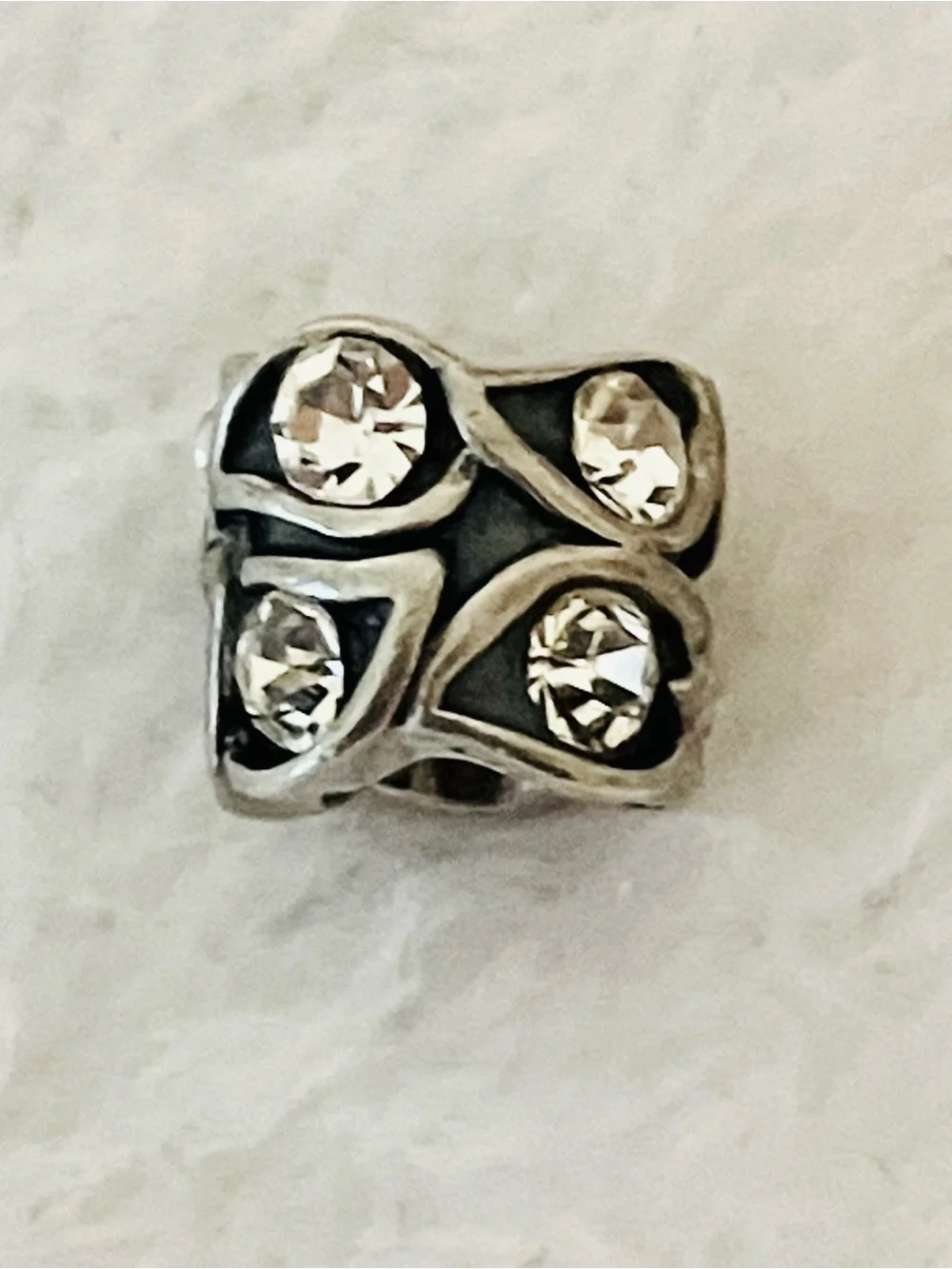 CHAMILIA STERLING SILVER 925 CLEAR CUBIC ZIRCONIA CZ CHARM BEAD